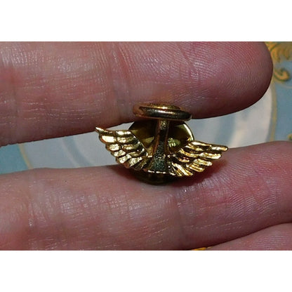 Camco Vintage Halo And Wings Pin Gold Tone