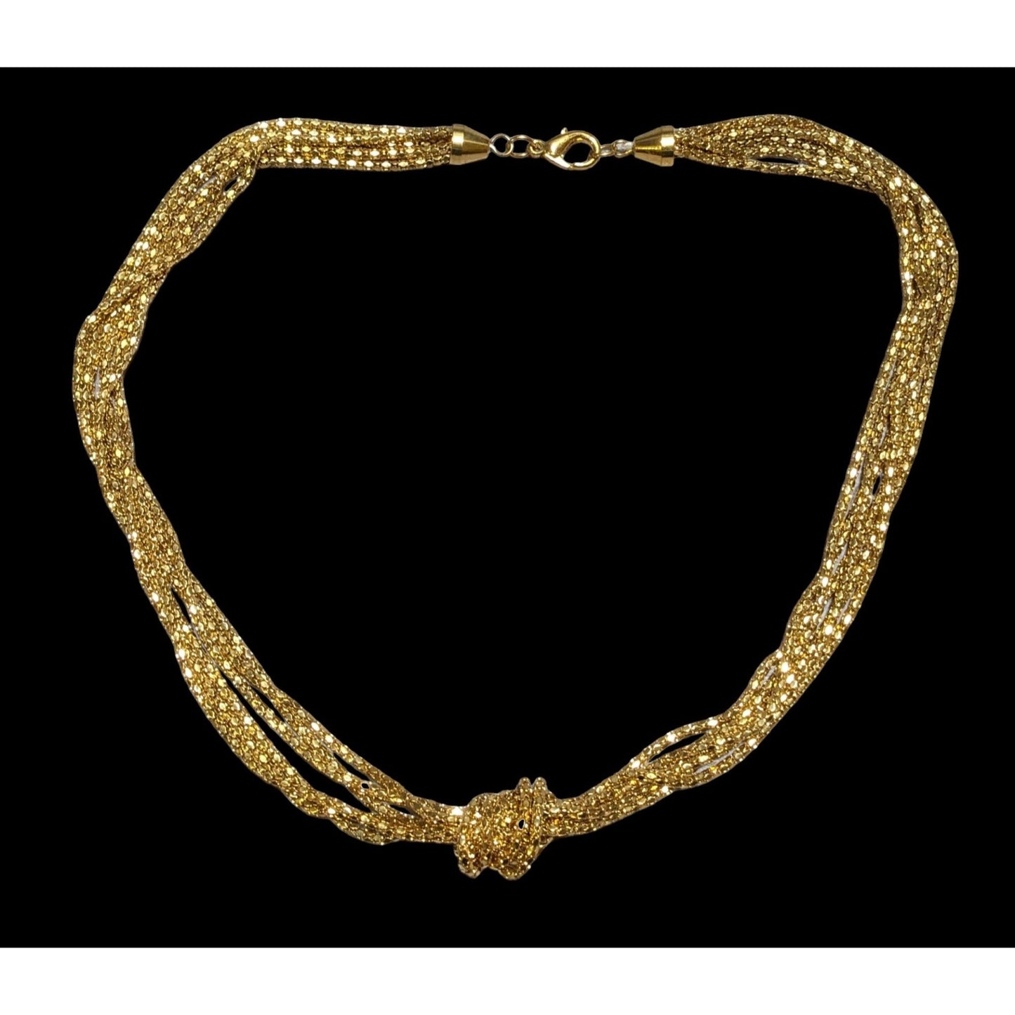 Glam Gold Multilayer Knotted Chain Necklace