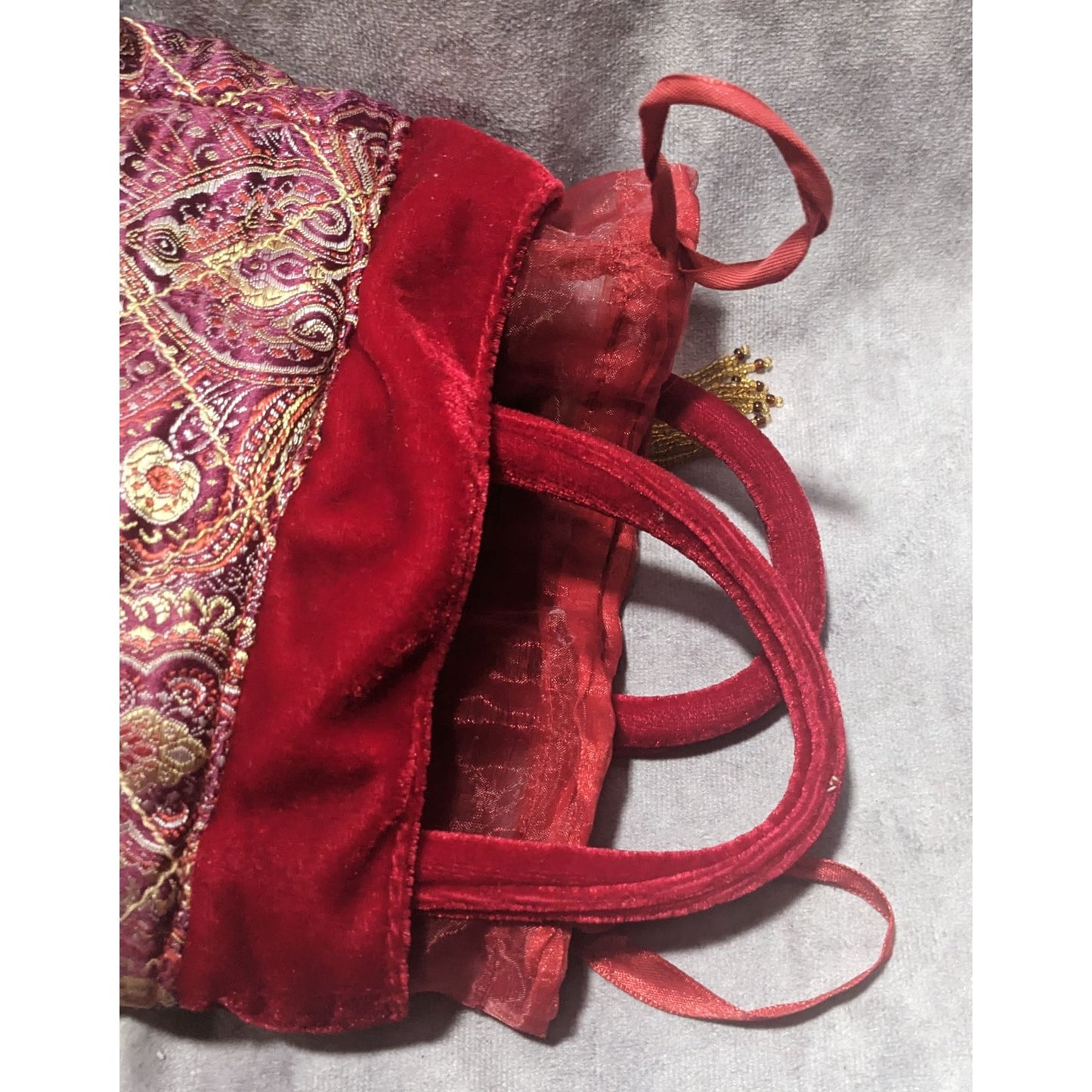 Red Paisley Bucket Bag