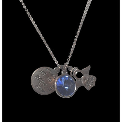 My Daughter My Angel Blue Charm Necklace