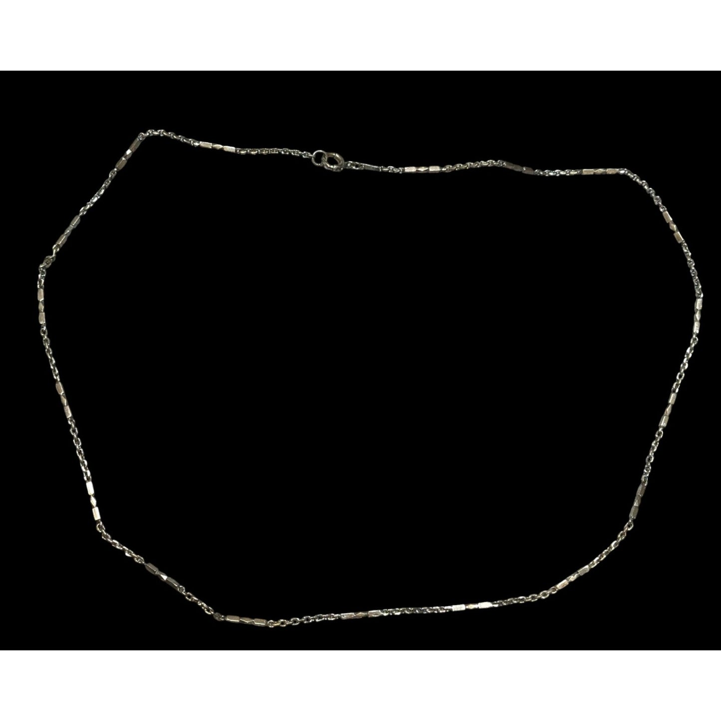 Metallic Gunmetal Tone Station Link Chain