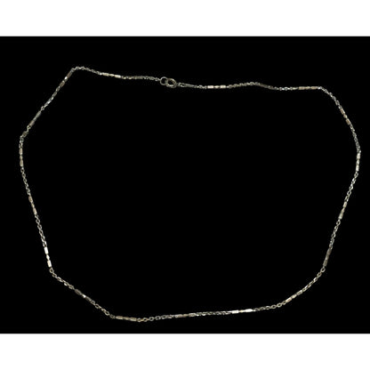 Metallic Gunmetal Tone Station Link Chain