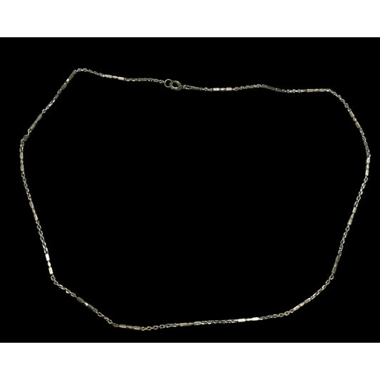Metallic Gunmetal Tone Station Link Chain