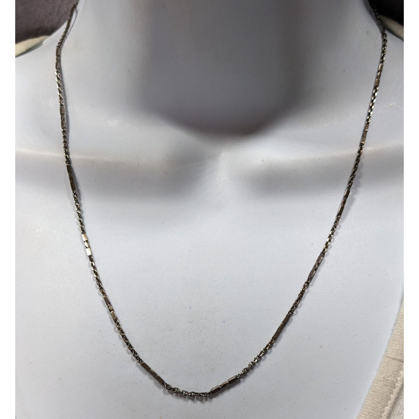 Metallic Gunmetal Tone Station Link Chain