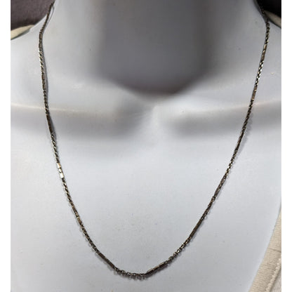Metallic Gunmetal Tone Station Link Chain