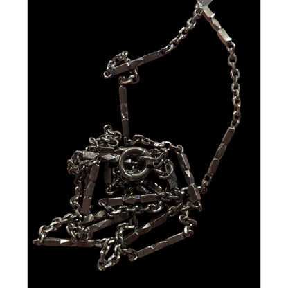 Metallic Gunmetal Tone Station Link Chain