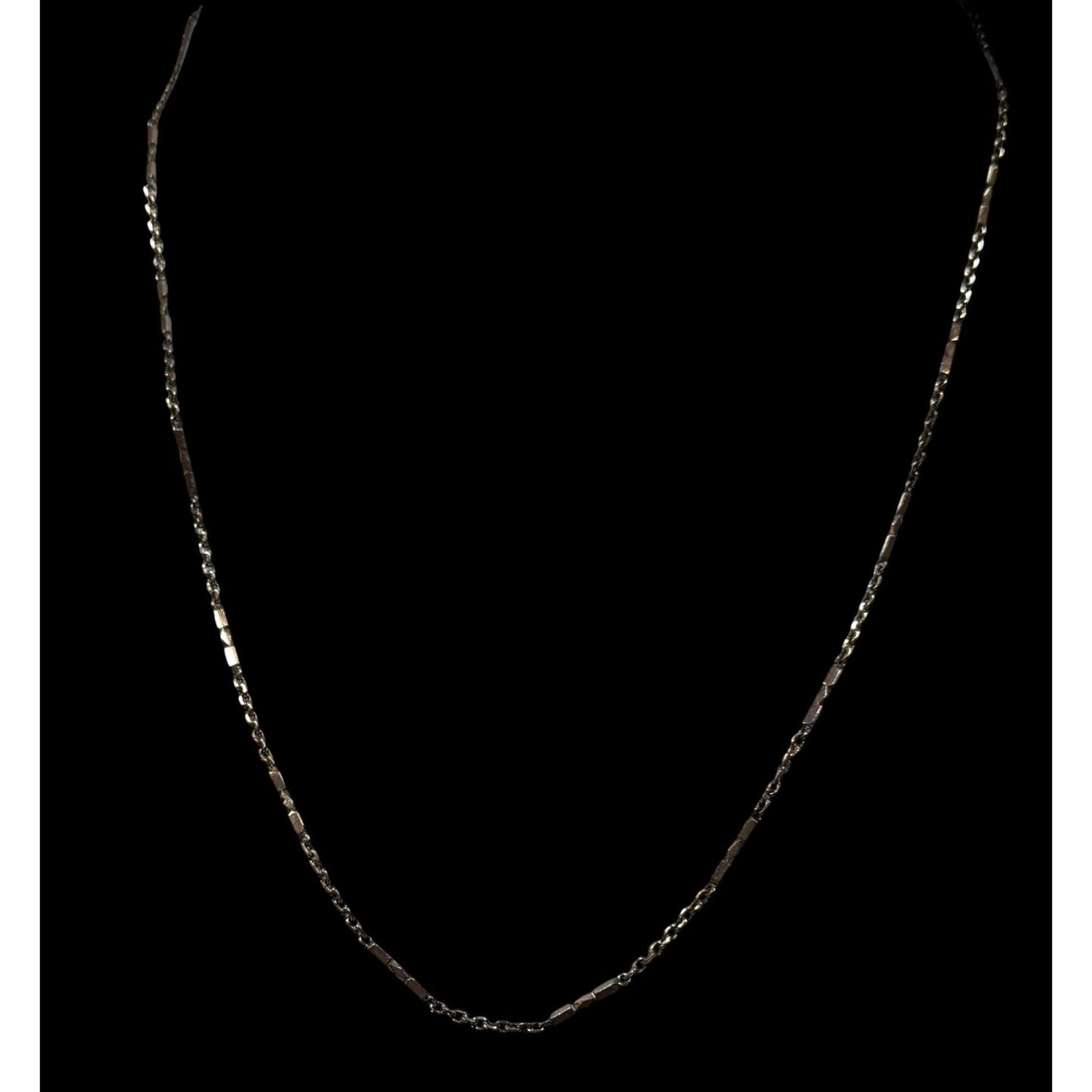 Metallic Gunmetal Tone Station Link Chain