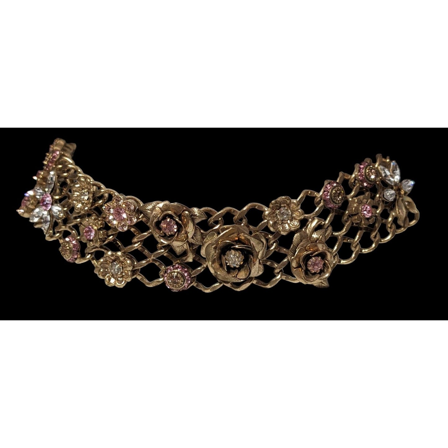 Carolee Vintage Coquette Floral Rhinestone Choker