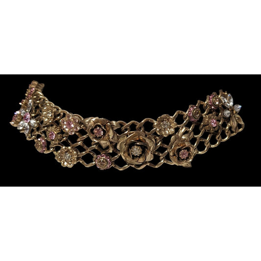 Carolee Vintage Coquette Floral Rhinestone Choker