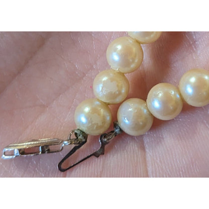 Vintage Japan Faux Pearl Necklace With Silver Clasp