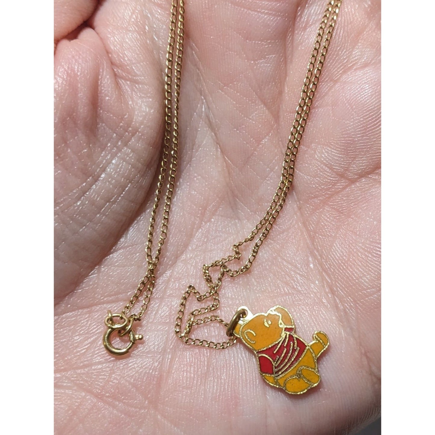 Vintage Minimalist Disney Pooh Charm Necklace