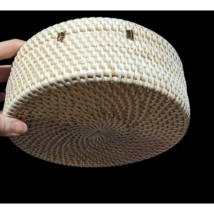 Retro Round Woven Rattan Crossbody Purse