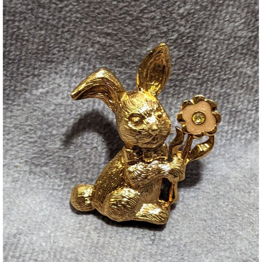 Vintage Gold Easter Bunny Pin