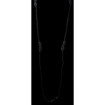 Simple Elegant Black Glass Beaded Necklace