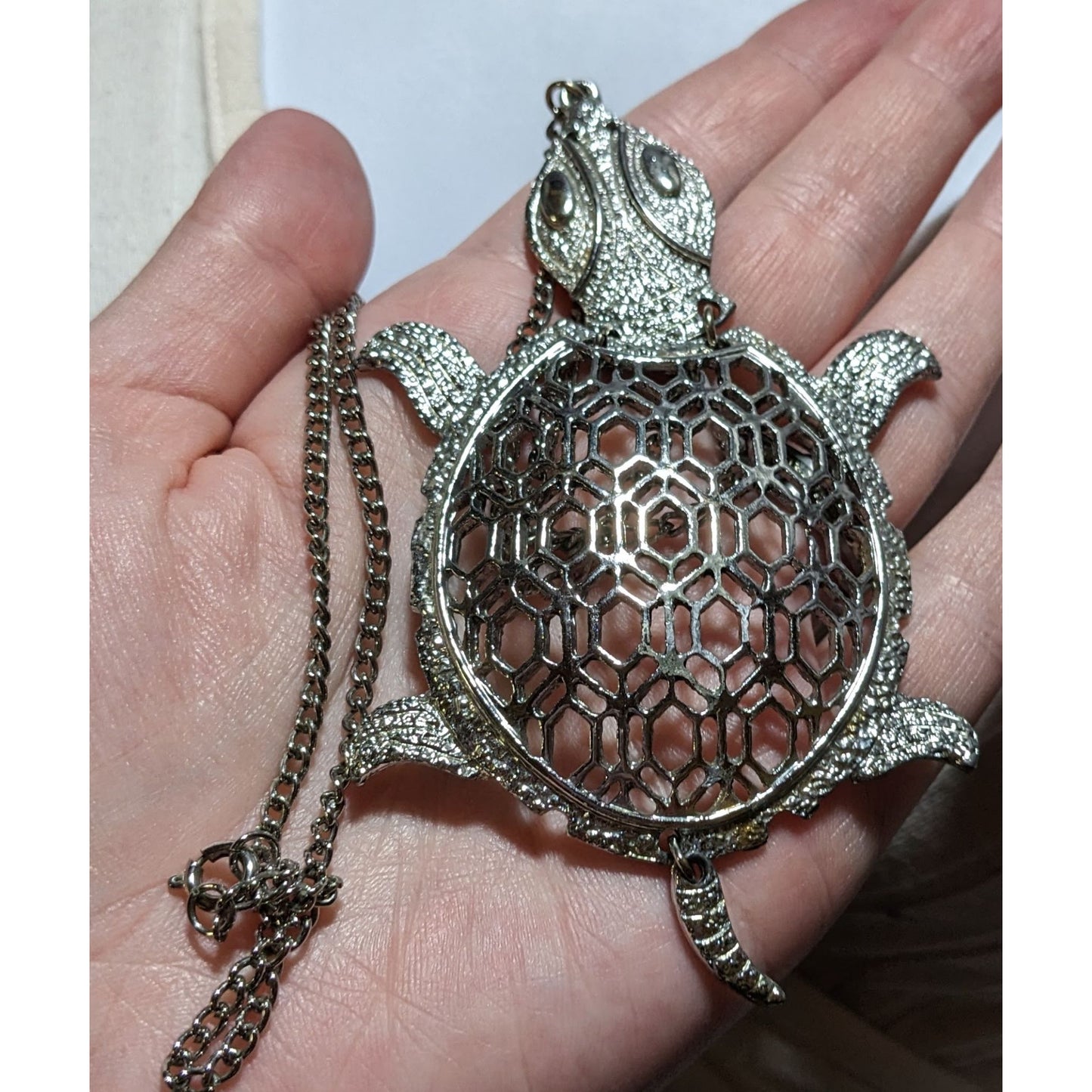 Vintage Articulated Turtle Necklace