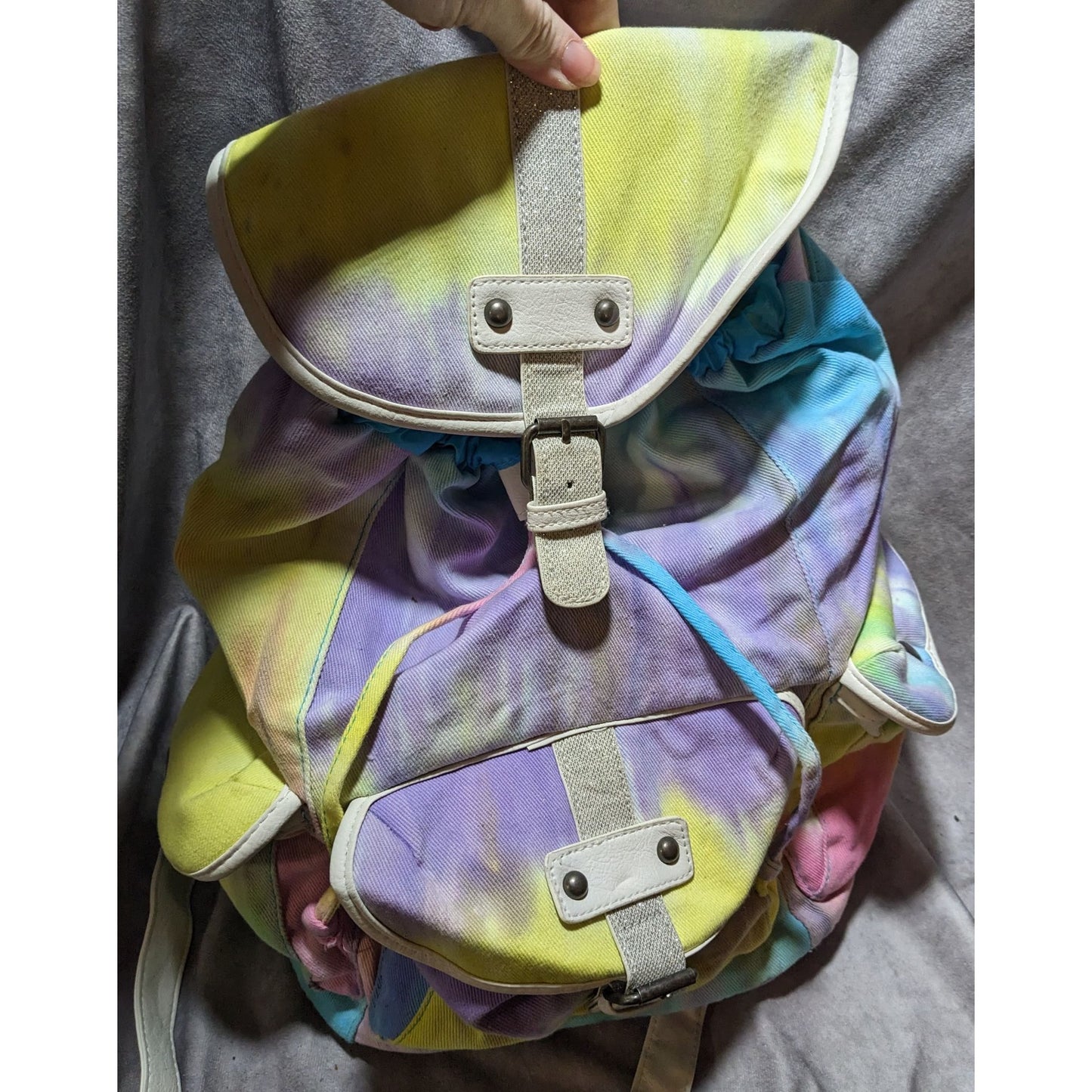 Candies Rainbow Tie Dye Glitter Strap Backpack