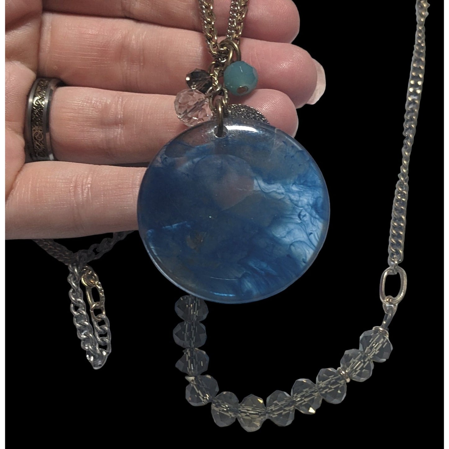 The Limited Smoky Blue Pendant Charm Necklace