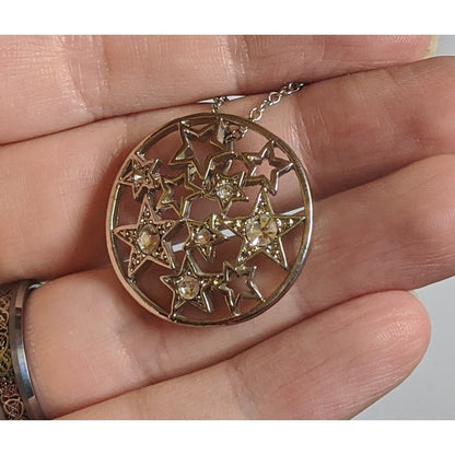 Whimsical Crystal Starburst Pendant Necklace