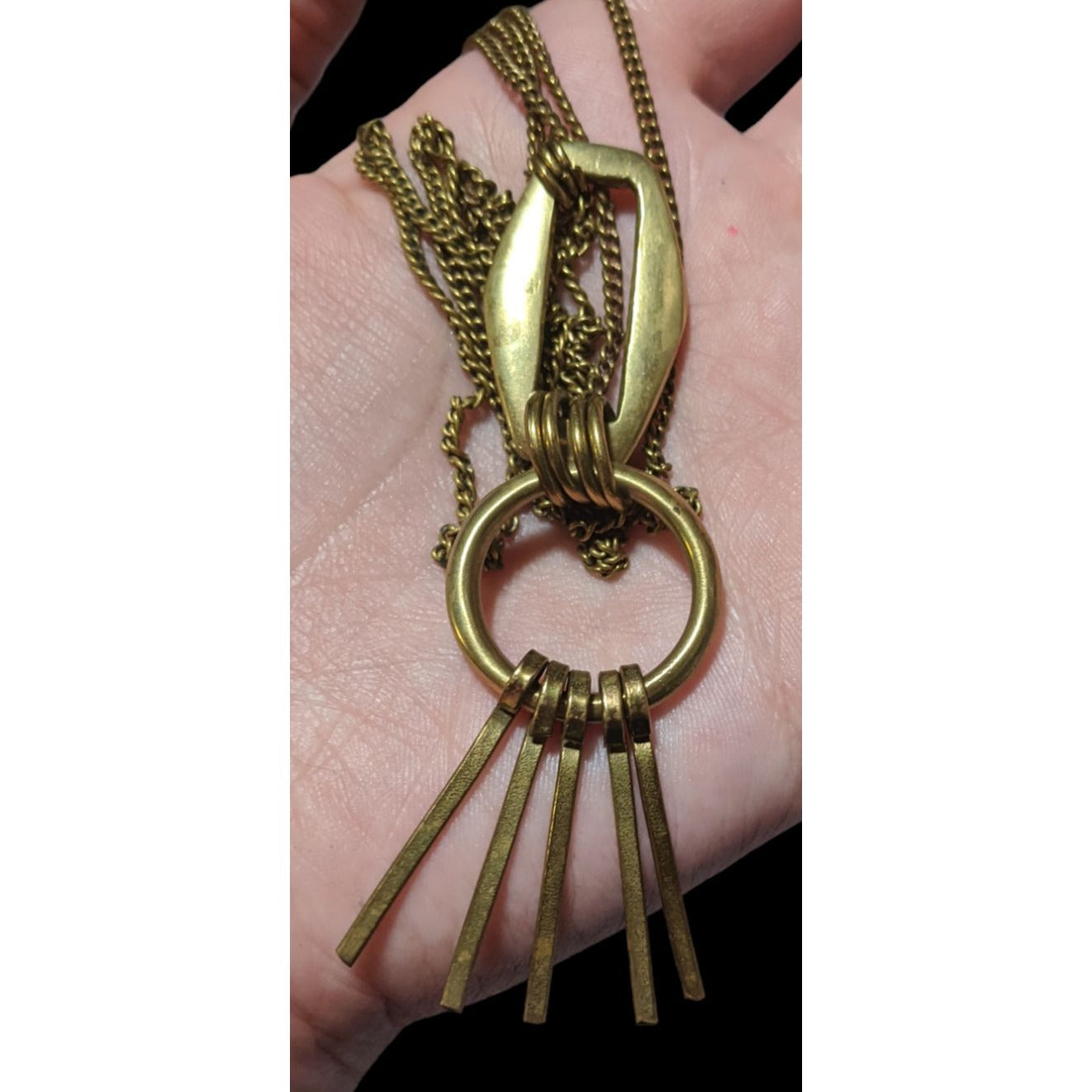 Brass Abstract Key Necklace