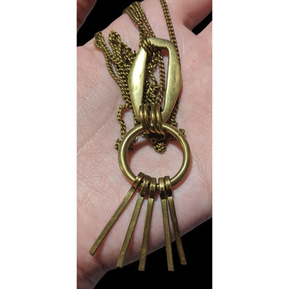Brass Abstract Key Necklace