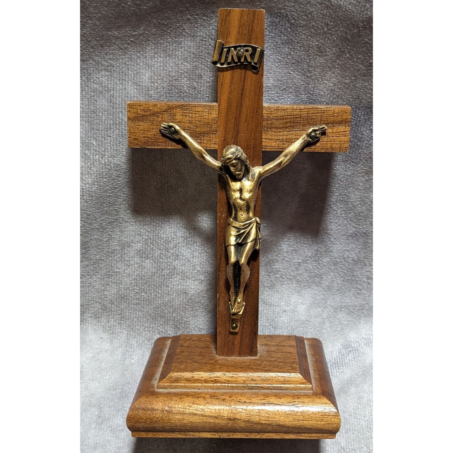 Vintage Jesus Wooden Standing Cross