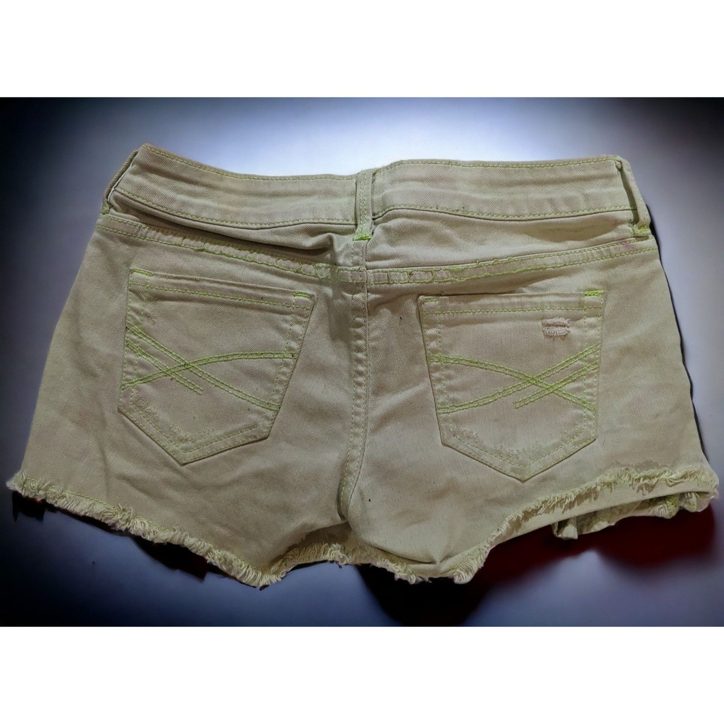 Aeropostale Green Distressed Denim Shorts