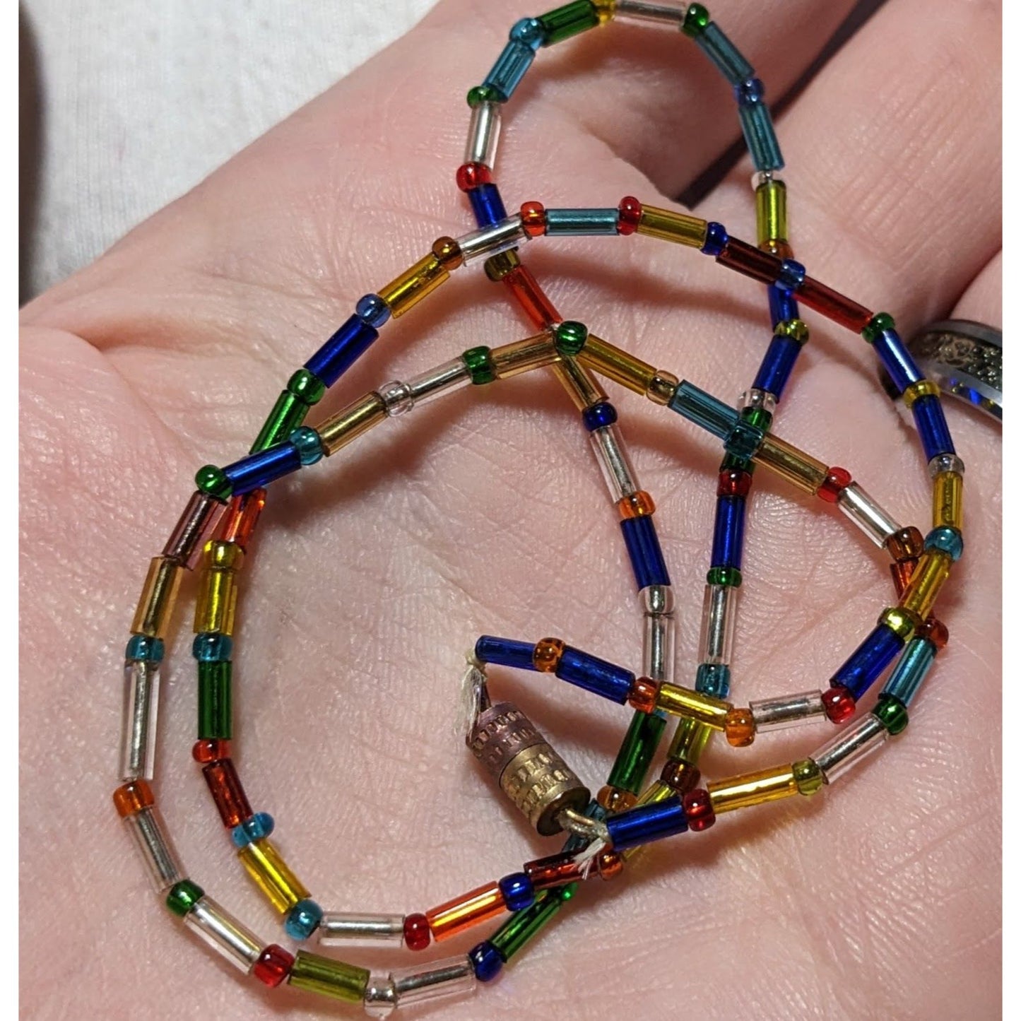 Simple Rainbow Glass Necklace