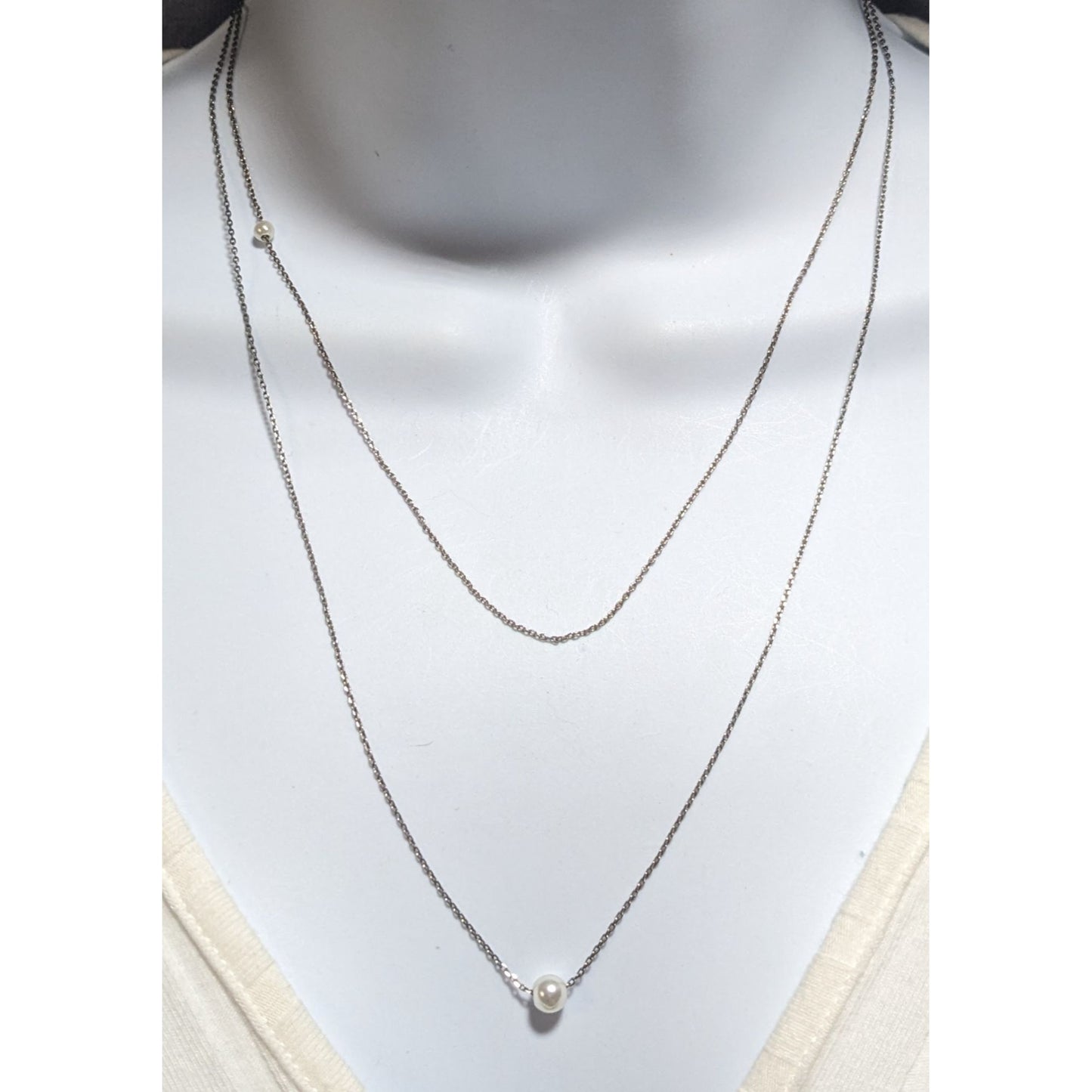 Minimalist Double Pearl Necklace