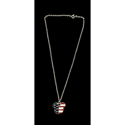 Vintage USA Flag Disney Mickey Pendant Necklace