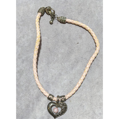 Pink Pearl Heart Necklace