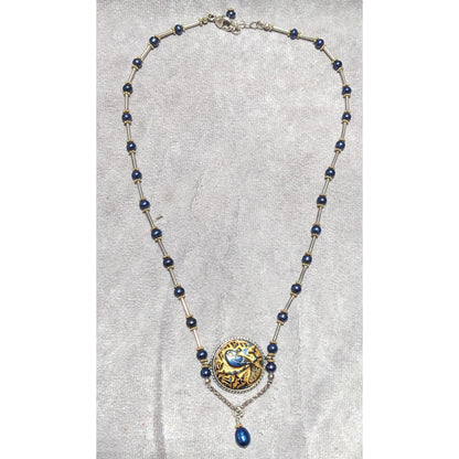 Czech Glass Peacock Pearl Beaded Necklace