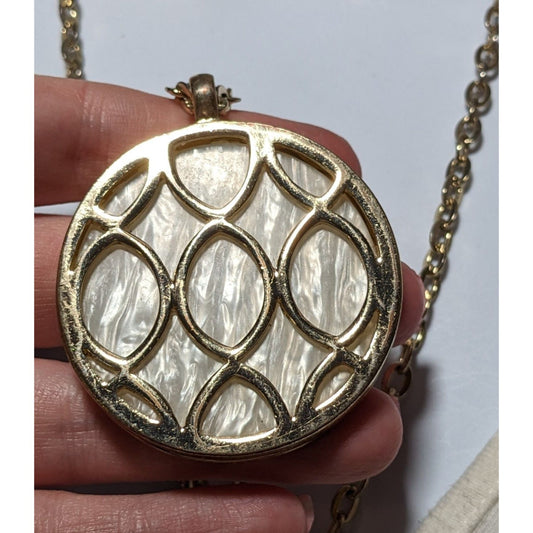 Charter Club Gold Lattice Medallion Necklace