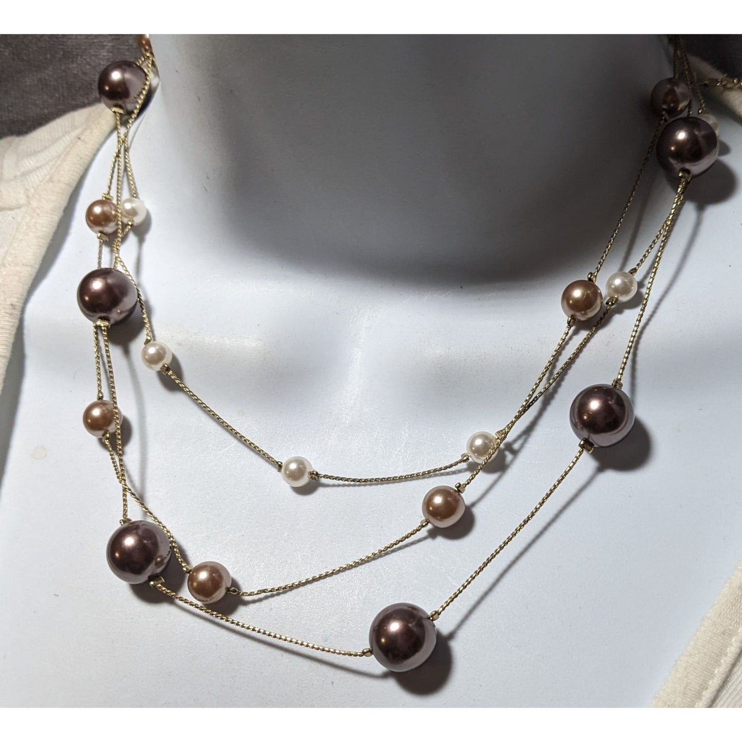 Roman Multilayer Floating Pearl Necklace