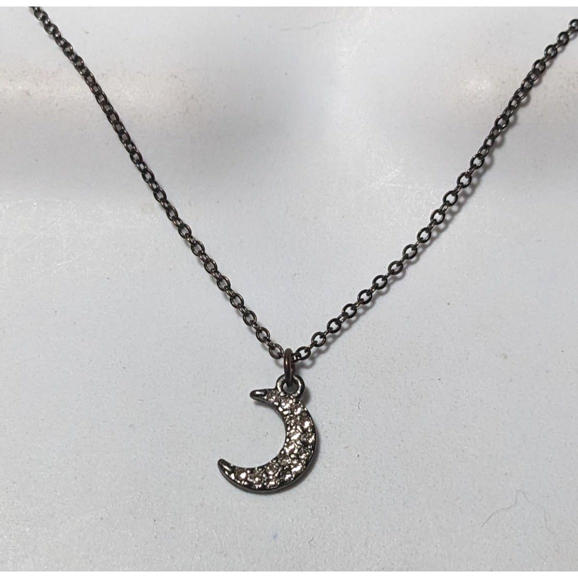 Minimalist Rhinestone Crescent Moon Necklace