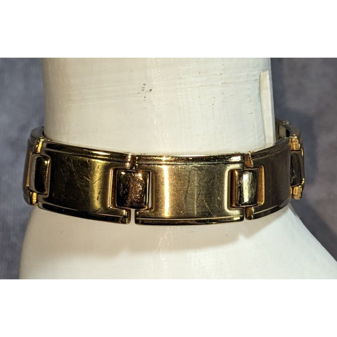 Retro PGA Golf Tour Power 24K Gold Plated Link Bracelet Sport Luxe Jewelry