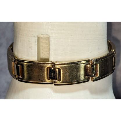 Retro PGA Golf Tour Power 24K Gold Plated Link Bracelet Sport Luxe Jewelry