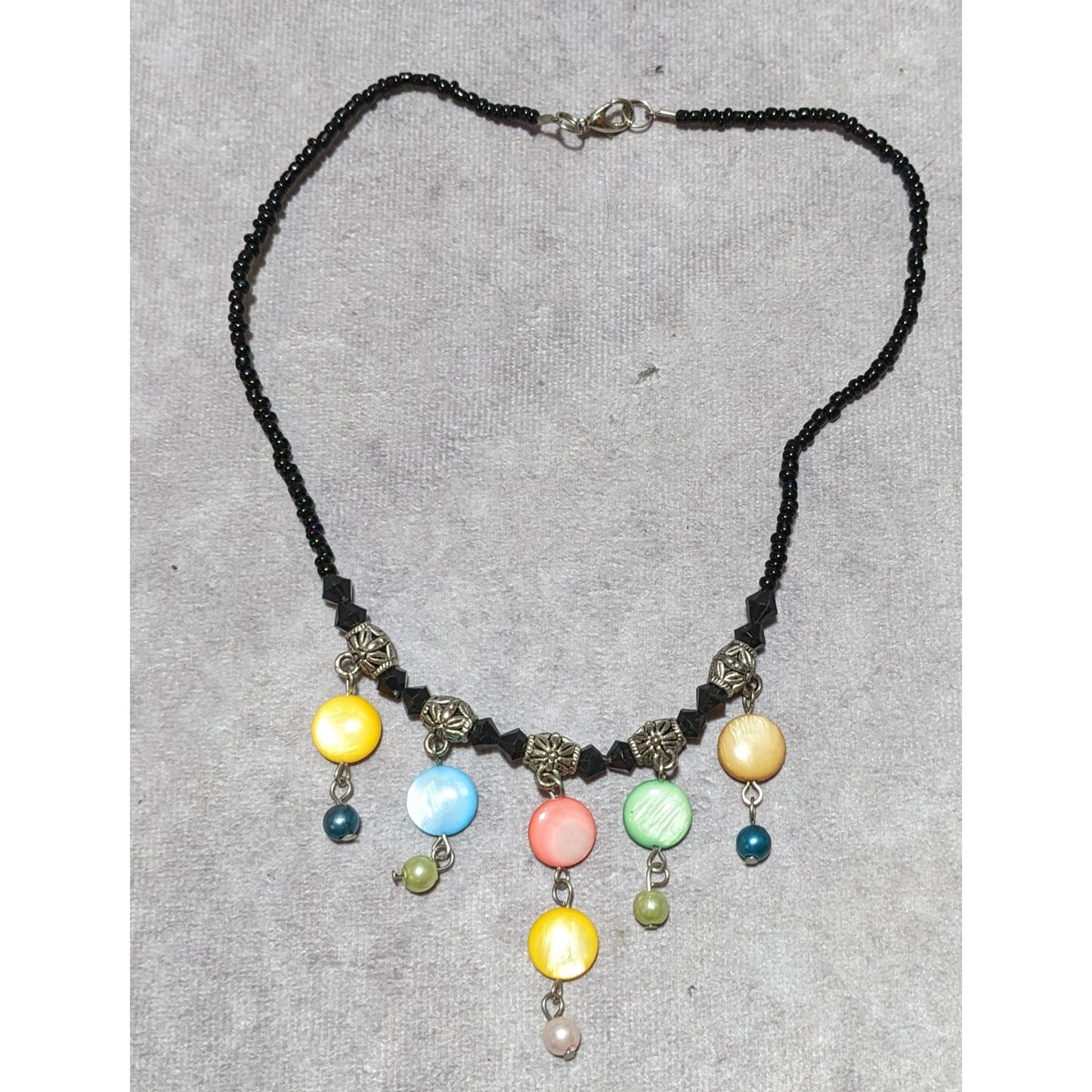 Rainbow Shell Fringe Neckalce