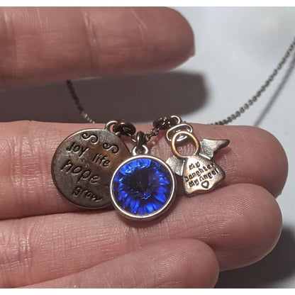 My Daughter My Angel Blue Charm Necklace