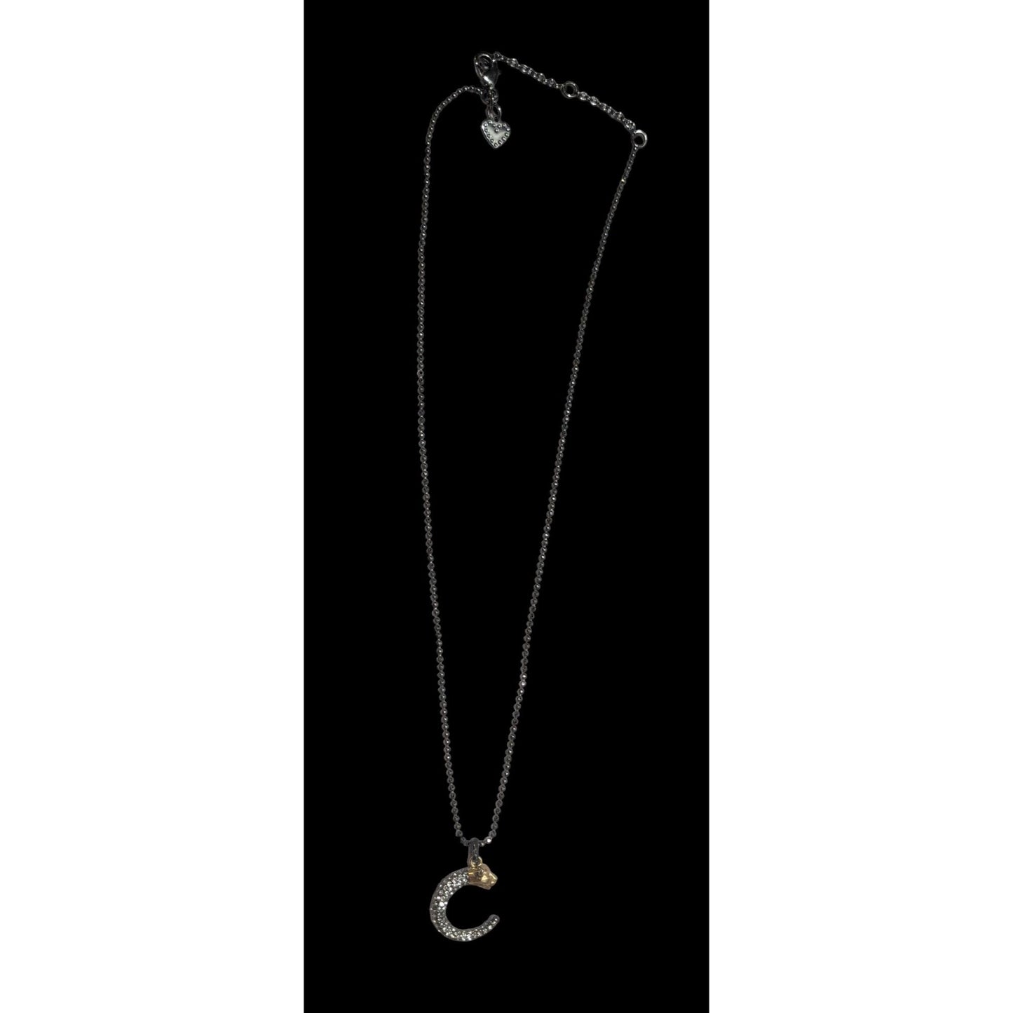 Stella & Dot Crescent Rhinestone Panther Necklace