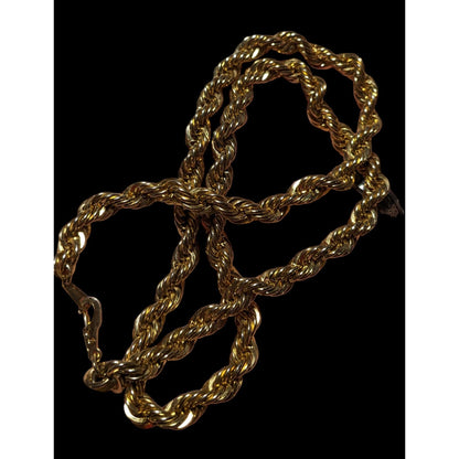 24K Gold Plated Rope Chain Necklace