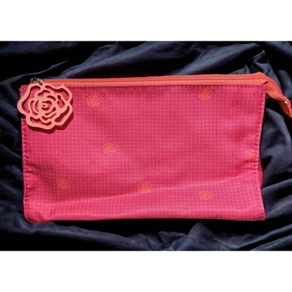 Lancome Paris Pink Floral Cosmetic Bag