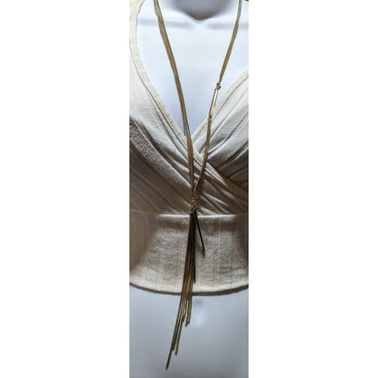 Vintage Abstract Pillar Tassel Necklace