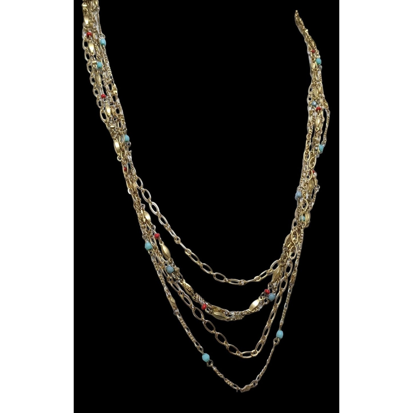 Bohemian Multilayer Chain Beaded Necklace