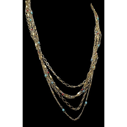 Bohemian Multilayer Chain Beaded Necklace