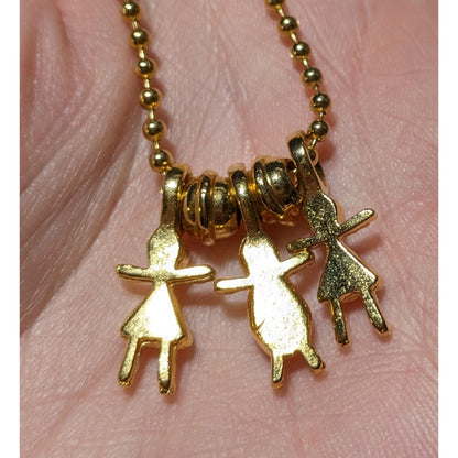 Gold Birthstone Kid Figural Charm Necklace