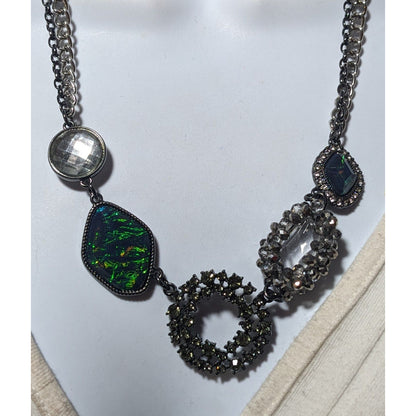 Simply Vera Green And Silver Abstract Necklace