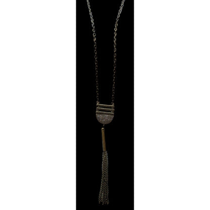 Silver Glitter Tassel Necklace