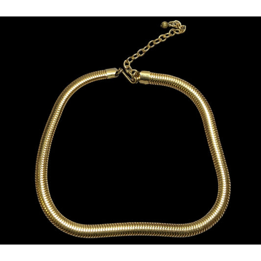 Vintage Glam Golden Snake Chain Necklace