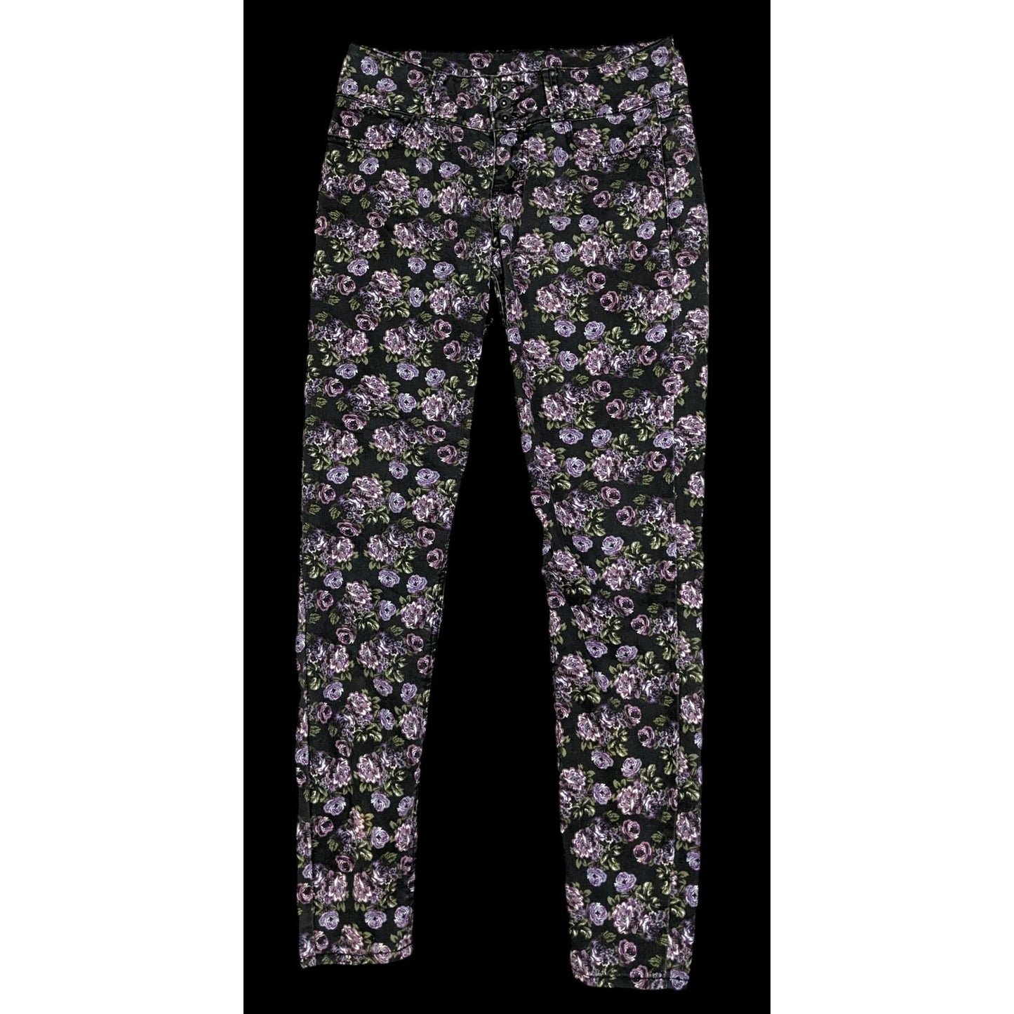 Vintage Rose Print Super Skinny Jeans by Blackheart