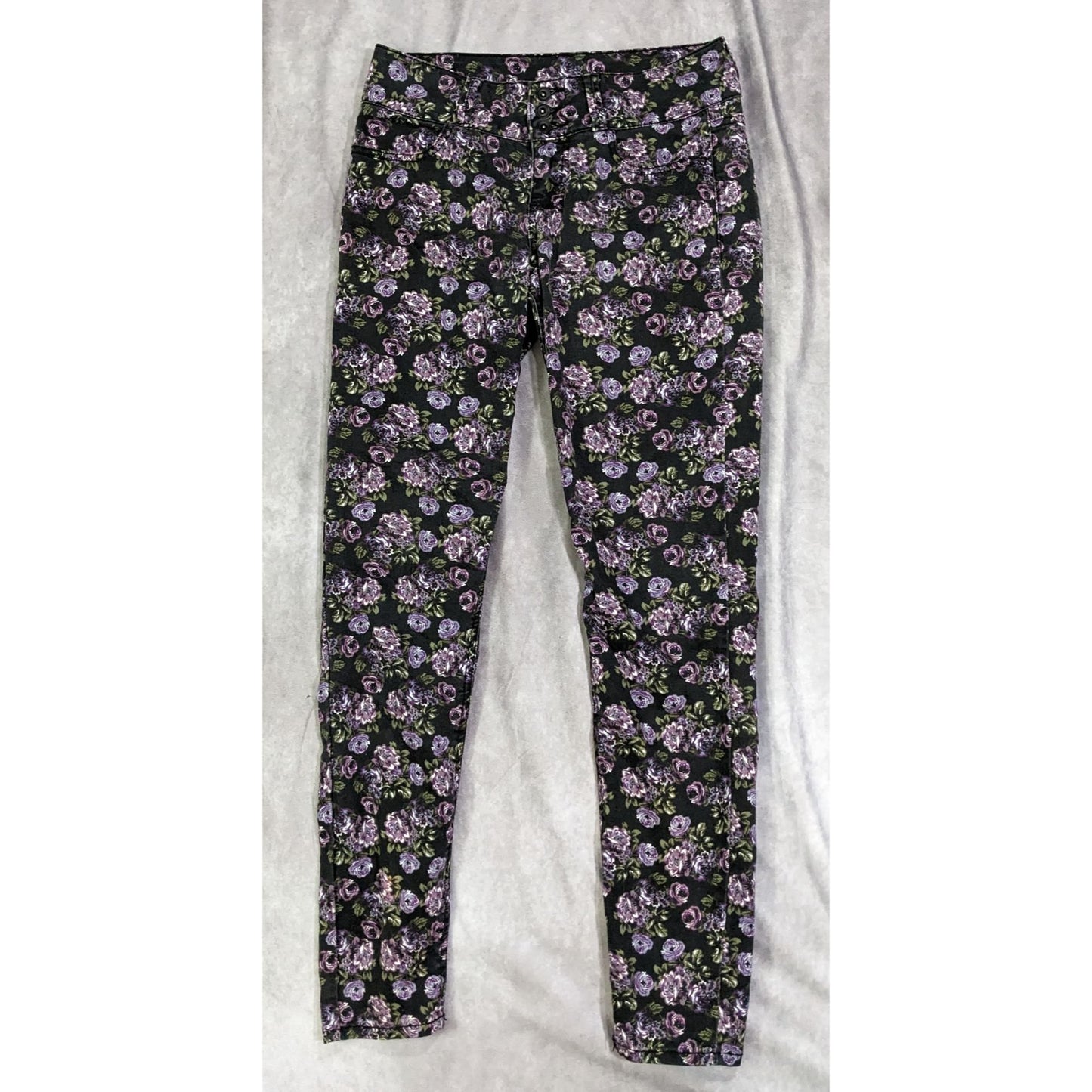 Vintage Rose Print Super Skinny Jeans by Blackheart